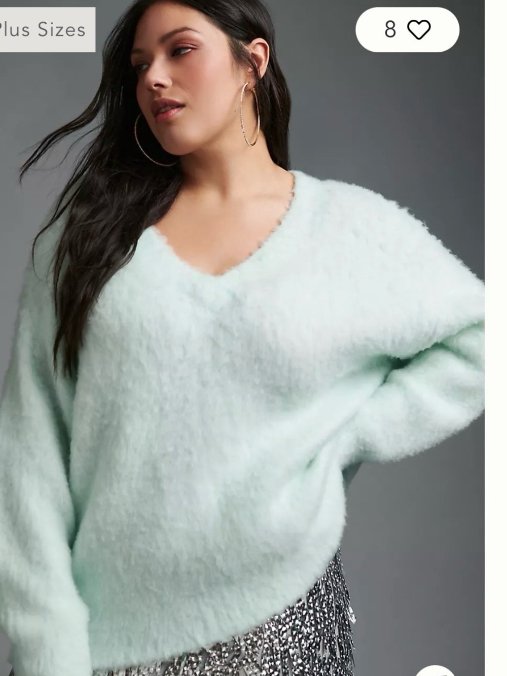 Maeve Plus Size Plush V-Neck Sweater Merino Blend  Size 2X
